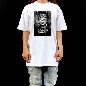 新品 大きい オーバーサイズ XXL 3XL 4XL 5XL 対応 ロッキー ROCKY スタローン映画 英字 新聞 コラージュ ビッグTシャツ ロンT パーカー 可