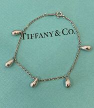 新品 正規品 ティファニー tiffany&co ブレスレット ドロップ シルバー ケース 巾着 紙袋リボン しずく　雫　プレゼント_画像7