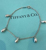 新品 正規品 ティファニー tiffany&co ブレスレット ドロップ シルバー ケース 巾着 紙袋リボン しずく　雫　プレゼント_画像6