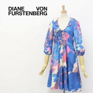 ◆DIANE von FURSTENBERG/ダイアンフォン ファステンバーグ 総柄 シルク100％ シフォン ブラウス ワンピース 4