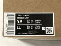 新品！NIKE LEBRON 18 (US9.5、27.5cm) レイカーズカラー BLACK/METALLIC GOLD ナイキ レブロン LAKERS ⅩⅧ CQ9283 004_画像9