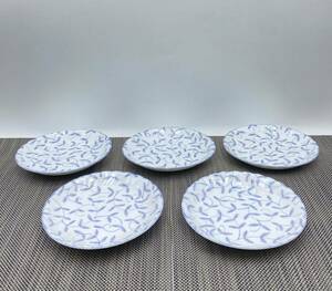 (no.6852)MINOWA CHINA 皿5枚セット 陶器 陶芸◆Φ16×H2cm◆和食器 キッチン雑貨◆中古品