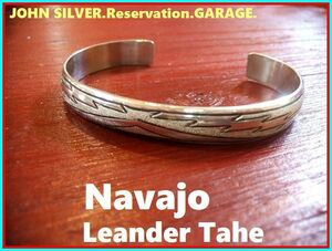 【NAVAJO】leander/tahe/ナバホ族/シルバー/バングル/銀製品/インディアン