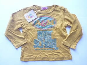 新品 Gasual Ribbbon ★　黄土色　長袖　コットン100綿　Tシャツ　95　　　90