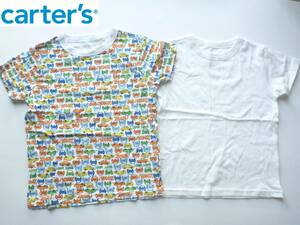 新品　2枚　carter's カーターズ ★　車　カー　白ホワイト　綿100　コットン　半袖　Tシャツ　120　130　キッズ　男の子