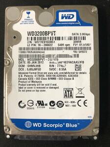 【送料無料】WD3200BPVT - 24JJ5T0【Western Digital】【320GB】【2.5インチHDD】【SATA】