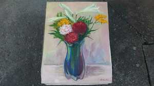 Art hand Auction Still life flower vase ★ Painting oil painting [F6] Size approx. 41 x 32 cm [*2 from the right of the storeroom], painting, oil painting, still life painting