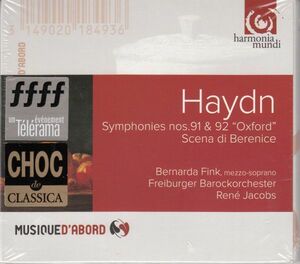 [CD/Hm]ハイドン:交響曲第91番変ホ長調Hob.I:91&交響曲第92番ト長調Hob.I:92他/R.ヤーコプス&フライブルク・バロック管弦楽団 2004.2