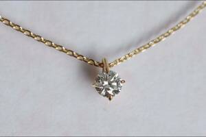 K18 Star Jewelry diamond necklace 1 bead 0.10ct YG