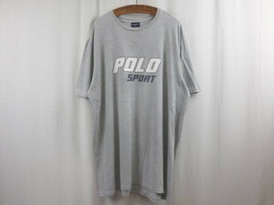 90'S POLO SPORT ポロスポーツ ビッグプリントTシャツ(XL)グレー ラルフローレン 