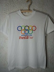 to3413　レア　Coca Cola　EIGHT NATION ATHLETIC GAMES　コカ・コーラ　vintage　ビンテージ　tシャツ　8ヵ国陸上競技大会　送料格安