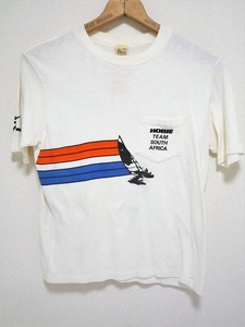 80’ｓ ビンテージ HOBIE ホビー 半袖 ウィンドサーフィン Tシャツ 白 M 南アフリカチーム Elmar社 サーフ系 海 スポーツ