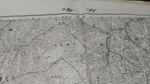 　古地図 　万場　群馬県　　地図　資料　46×57cm　　大正元年測量　　昭和30年印刷　B