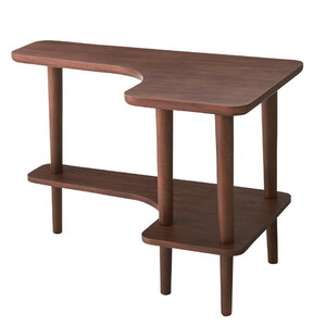 サイドテーブル 【ブラウン】 天然木 天然木化粧繊維板(ウォルナット) ウレタン塗装