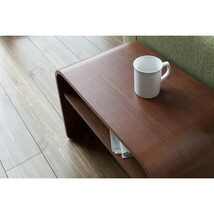 サイドテーブル 【ブラウン】 天然木化粧合板(ウォルナット) ラッカー塗装_画像4