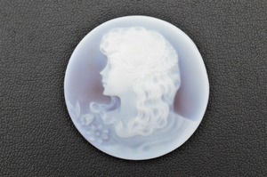 Art hand Auction Stone cameo loose stone approx. 39.82-39.96mm approx. 7.45g [37.25ct] Processing material Brooch CH-298, Women's Accessories, brooch, cameo