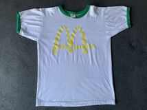 70s 80s Russell 金タグ マクドナルド ビンテージ Tシャツ McDonald vintage リンガー ラッセル 企業　トリム_画像2