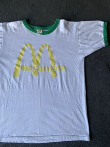 70s 80s Russell 金タグ マクドナルド ビンテージ Tシャツ McDonald vintage リンガー ラッセル 企業　トリム