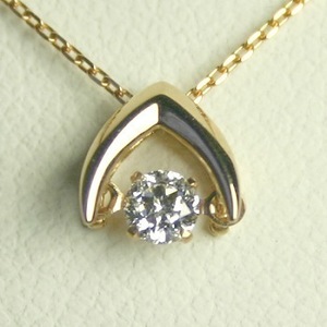 ダンシングストーン ダイヤモンド ネックレス K18 一粒 0.3カラット 鑑定書付 0.38ct Dカラー FLクラス 3EXカット GIA 22108-k18dd KDP*K