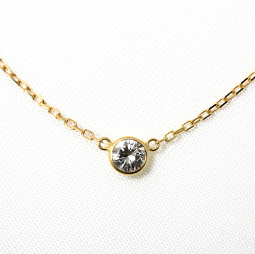 ダイヤモンド ネックレス K18 一粒 0.3カラット 鑑定書付 0.31ct Dカラー VS2クラス 3EXカット GIA 21907-bkp KDP*K