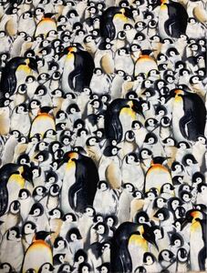 110x50cm ペンギン 皇帝ペンギン 綿 コットン 輸入生地 マスク生地 はぎれ
