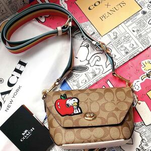 COACHコーチ X スヌーピーコラボ★ワッペンショルダーミニバック限定商品完売レア入手困難シグネチャーギフトプレゼント贈り物