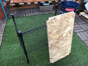 スチールラック&天板セット アウトドア キャンプ テーブル 棚 ソロキャン