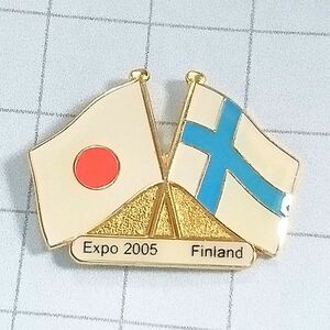 送料無料≫EXPO 2005 愛知 国旗 日本・フィンランド友好☆万博 ピンバッジ A00656