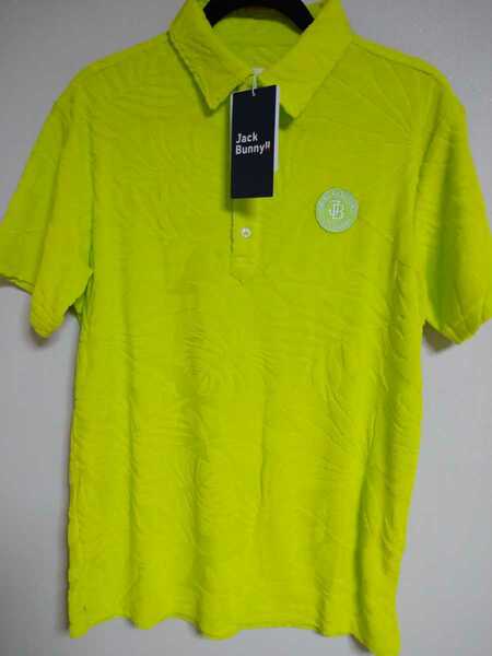サイズ5 ライム L ジャックバニー byパーリーゲイツ パイルポロシャツ 新品 メンズゴルフウェア