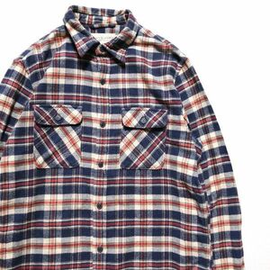 ラルフローレン デニム&サプライ チェック フランネルシャツ 長袖 (M) コットン DENIM&SUPPLY 紺赤