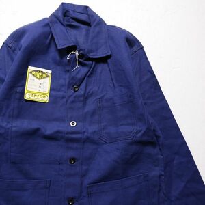  dead stock 70*s LE MINEUR cotton tsu il French Work jacket navy (46) 70 period coverall euro Vintage 