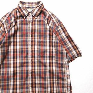 90's 00's Jクルー J.CREW マドラスチェック コットン ボタンダウンシャツ (S) インド綿 90年代 旧タグ オールド