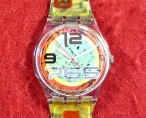 SW5E5)* work properly wristwatch free shipping ( outside fixed form )*SWATCH Swatch *1996a tiger nta. wheel 