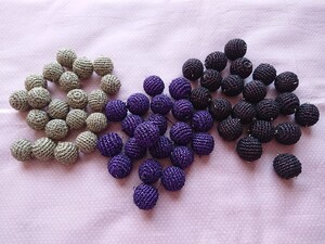 ラメボールのニットビーズ3色60個★ネックレス アクセサリー 手芸用品 ハンドメイド 手作り