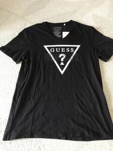 USA покупка GUESS Guess короткий рукав футболка футболка черный чёрный Logo USA M размер L новый товар не использовался 