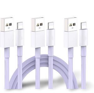 iPhone 充電器 充電ケーブル ライトニングケーブル 薄い紫