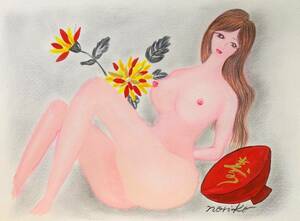 Art hand Auction Noriko Sugimoto Rêves et rêves, Dessiné à la main et dédicacé, certificat, Livré avec un cadre de haute qualité, livraison gratuite, Ouvrages d'art, Peinture, Portraits