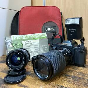 Canon キャノン T50 カメラ Panasonic パナソニック PE-20S 小型 ストロボ Tokina トキナー 35-70ｍｍ 1:3.5 カメラ レンズ セット 149