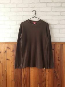 Dickies ディッキーズ メンズ ワッフル地 長袖 Mサイズ ブラウン トップス 無地 古着 カットソー Tシャツ シンプル N