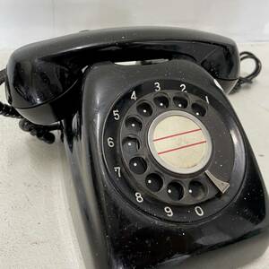 1976 year black telephone Japan electro- confidence telephone . company retro Showa era dial type Vintage antique miscellaneous goods interior junk 600-A2 70s