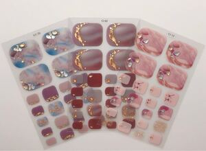 3Dジェルネイルシール3枚セット フット★やすり付