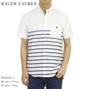 新品 アウトレット 3412 Lサイズ 半袖 シャツ polo ralph lauren ポロ ラルフ ローレン ボーダー オックス