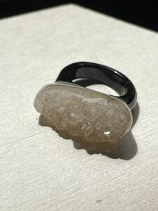 du Roo ji-a торцевая дверь .. вытащенный кольцо натуральный камень необогащённая руда образец размер 13.5 номер 