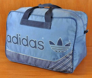  Vintage 1980 period adidas Adidas nylon sport Boston bag blue × navy (14798