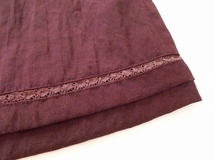 #snc ホコモモラ jocomomola シャツ・ブラウス 40 赤紫 ノーカラー 刺繍 レース 半袖 美品 レディース [689128]_画像5