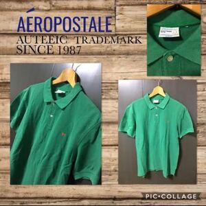 ■AEROPOSTALE エアロポステール　半袖ポロシャツ SLIMFIT 胸元刺繍入り　袖口リブ付き　やや厚手　メンズXL～XXLぐらい