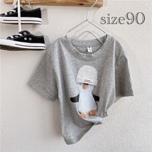 最終SALE☆ラスト2点!インスタ 大人気 アニマル 半袖 Tシャツ ペンギン 90