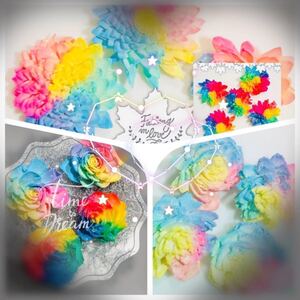 ( ソーラーFlower・4種/Rainbow専用ページ・中size/ラメ付・5輪!)加工 ソーラーフラワー ハーバリウム