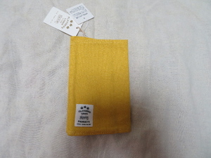 〇新品タグ付き定価¥1,100 伊勢丹購入 フランダースリネン FLANDERS LINEN * コットン×リネン製ブックカバー 文庫本用 イエロー 黄色◆