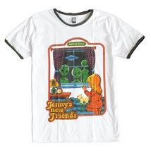 リンガーTシャツ レトロ 宇宙人 アメリカ UFO ビンテージ風 子供 アメカジ ストリート系 おもしろTシャツ メンズ 半袖★tsr0714-grn-l_画像1